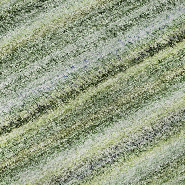 HomeRoots 9' Green and Blue Striped Washable Area Rug with UV Protection - Durable, Stain-Resistant, Stylish Decor 650793