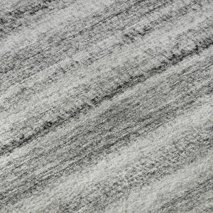 HomeRoots 5' X 8' Gray And Silver Striped Area Rug - Washable, UV Protected, Stain Resistant, Durable Design! 650802
