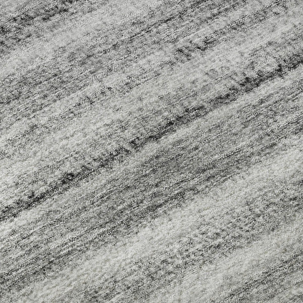 HomeRoots 5' X 8' Gray And Silver Striped Area Rug - Washable, UV Protected, Stain Resistant, Durable Design! 650802