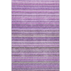 HomeRoots 9' X 12' Stylish Purple and Gray Striped Washable Area Rug with UV Protection for High-Traffic Spaces 650811