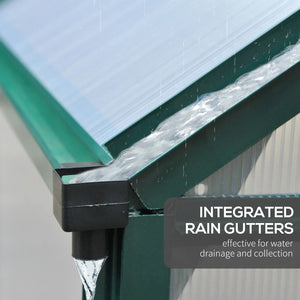English Elm Silver Aluminum Walk-in Greenhouse with Polycarbonate Panels and Adjustable Roof Vent T3971S00010