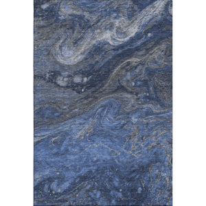 HomeRoots 10' X 14' Stylish Blue-Gray & Ivory Abstract Area Rug - Washable, UV Protected, Stain Resistant! 650842