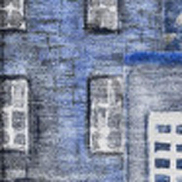 HomeRoots 9' X 12' Blue Gray Ivory Abstract Area Rug - Durable, Washable, UV-Protected for High-Traffic Spaces 650871