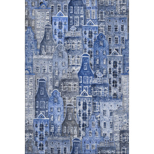 HomeRoots 10' Blue Gray & Ivory Abstract Geometric Washable Area Rug - Durable, Stain-Resistant, UV-Protected 650872