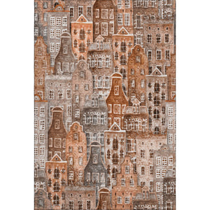 HomeRoots 10' Chili Red, Gray & Ivory Abstract Geometric Area Rug - Washable, UV Protected & Stain Resistant! 650884