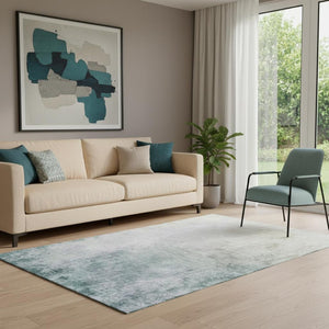 HomeRoots 5' X 8' Beige And Ivory Abstract Washable Area Rug - UV Protected, Durable, Stylish for Homes 650898