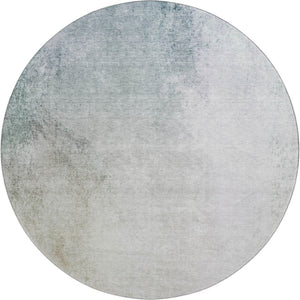 HomeRoots 8' Beige and Ivory Abstract Round Washable Rug with UV Protection for Modern High-Traffic Spaces 650899