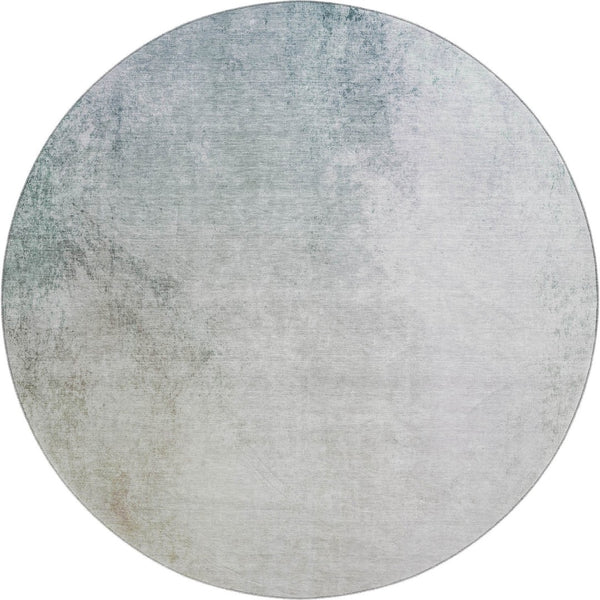 HomeRoots 8' Beige and Ivory Abstract Round Washable Rug with UV Protection for Modern High-Traffic Spaces 650899