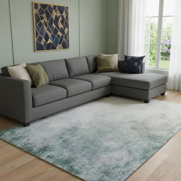 HomeRoots 8' X 10' Beige and Ivory Abstract Washable Area Rug – UV Protected, Stain Resistant, Stylish Home Essential 650900