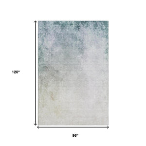 HomeRoots 8' X 10' Beige and Ivory Abstract Washable Area Rug – UV Protected, Stain Resistant, Stylish Home Essential 650900