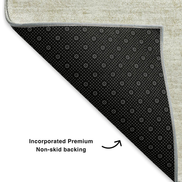 HomeRoots 9' X 12' Beige & Ivory Abstract Area Rug - Durable, Washable, UV-Protected, Perfect for High-Traffic Areas 650901