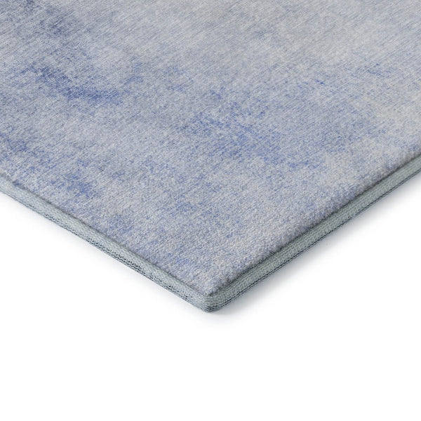 HomeRoots 9' X 12' Stylish Blue & Ivory Abstract Washable Area Rug with UV Protection for High-Traffic Spaces 650907