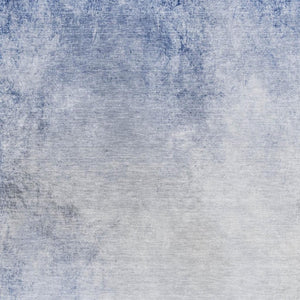 HomeRoots 9' X 12' Stylish Blue & Ivory Abstract Washable Area Rug with UV Protection for High-Traffic Spaces 650907