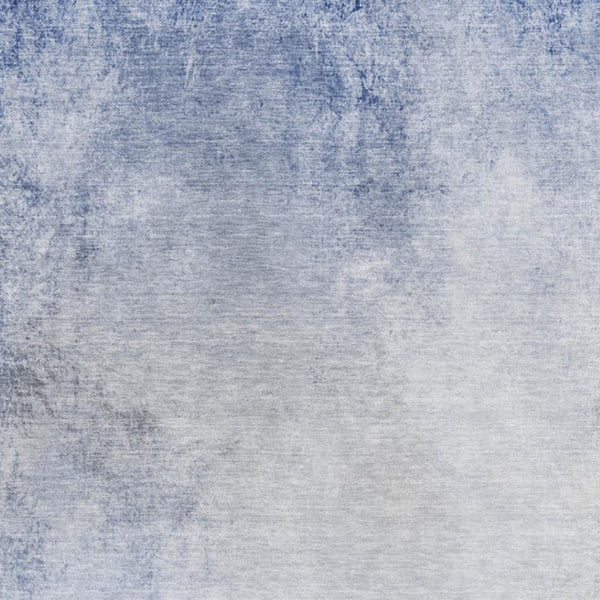 HomeRoots 9' X 12' Stylish Blue & Ivory Abstract Washable Area Rug with UV Protection for High-Traffic Spaces 650907