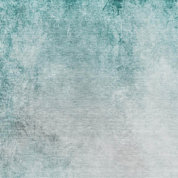 HomeRoots 5' X 8' Teal And Ivory Abstract Area Rug - Washable, UV Protected, Modern Design for Easy Care Spaces 650910
