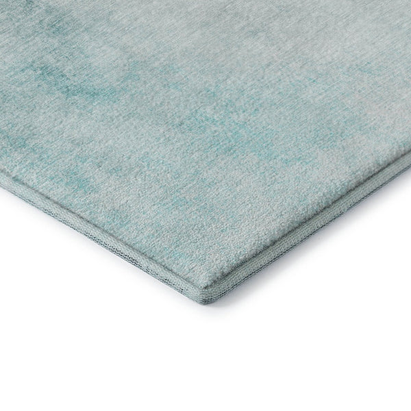 HomeRoots 8' Teal And Ivory Abstract Round Rug – Washable, UV-Protected, Stylish & Durable for Active Homes! 650911