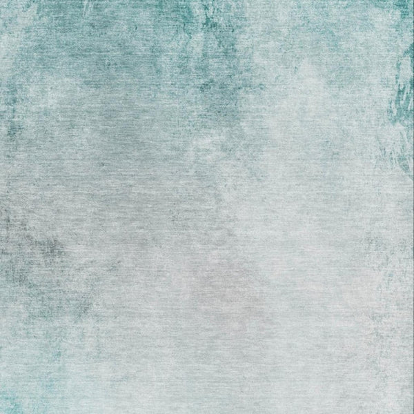 HomeRoots 8' X 10' Teal & Ivory Abstract Area Rug - Washable, UV Protected, Durable for Homes with Kids & Pets 650912