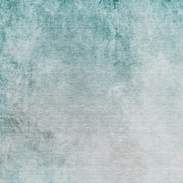 HomeRoots 8' X 10' Teal & Ivory Abstract Area Rug - Washable, UV Protected, Durable for Homes with Kids & Pets 650912