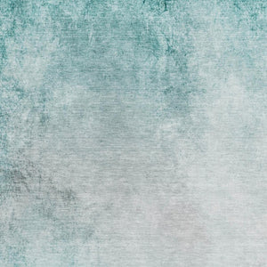 HomeRoots 10' X 14' Teal and Ivory Abstract Area Rug - Washable, UV-Protected, Stain-Resistant for Modern Spaces 650914
