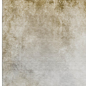 HomeRoots 5' X 8' Taupe and Ivory Abstract Washable Area Rug with UV Protection for Modern Living Spaces 650916