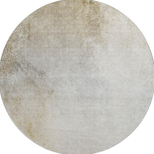 HomeRoots 8' Taupe and Ivory Round Rug - Washable, UV Protected, Durable, Ideal for Family Rooms & Play Areas 650917