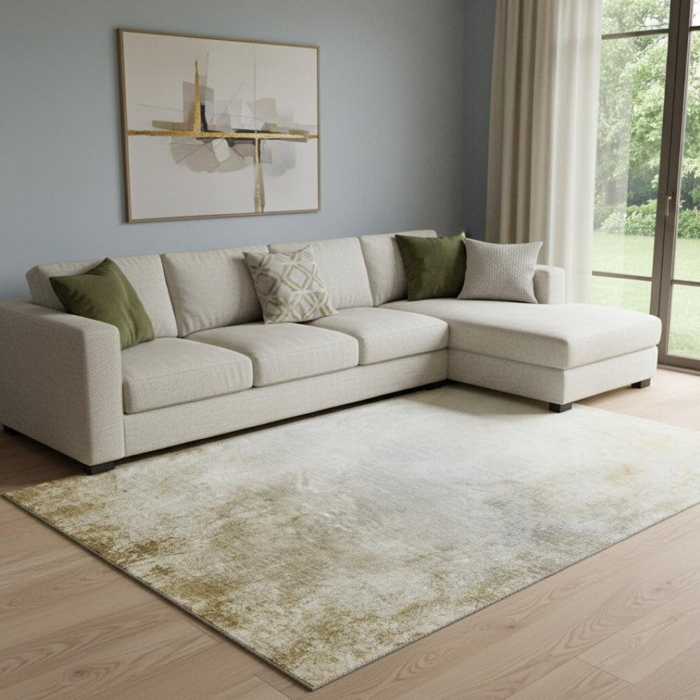HomeRoots 8' X 10' Taupe And Ivory Abstract Washable Area Rug - UV Protected, Durable, Easy-Care Design for Homes 650918