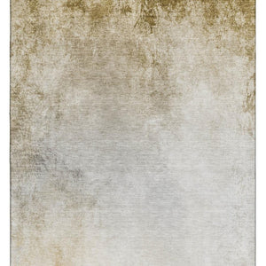 HomeRoots 9' X 12' Taupe and Ivory Abstract Area Rug - Durable, Washable, UV-Protected for Busy Homes & Style 650919