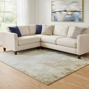 HomeRoots 10' X 14' Taupe & Ivory Abstract Area Rug - Durable, Washable, UV-Protected for Modern Living Spaces 650920