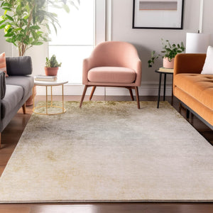 HomeRoots 10' X 14' Taupe & Ivory Abstract Area Rug - Durable, Washable, UV-Protected for Modern Living Spaces 650920