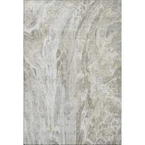 HomeRoots 10' X 14' Abstract Taupe Gray & Ivory Area Rug – Durable, Washable, UV Protected for Busy Homes 650944