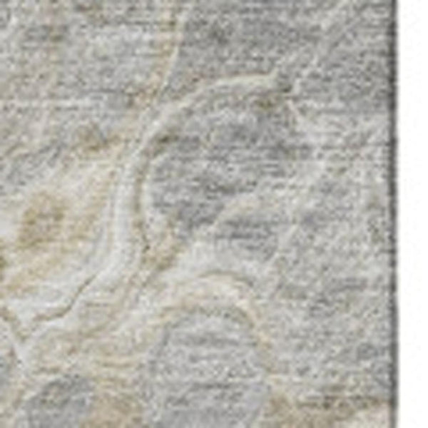 HomeRoots 10' X 14' Abstract Taupe Gray & Ivory Area Rug – Durable, Washable, UV Protected for Busy Homes 650944