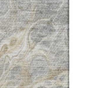 HomeRoots 10' X 14' Abstract Taupe Gray & Ivory Area Rug – Durable, Washable, UV Protected for Busy Homes 650944