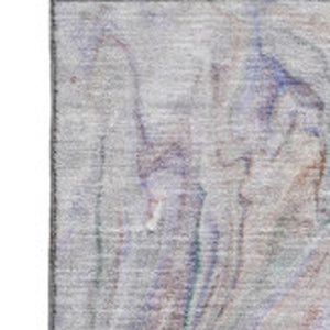 HomeRoots 5' X 8' Abstract Beige Blue Ivory Washable Area Rug - Durable, UV-Protected, Stain-Resistant Design! 650946