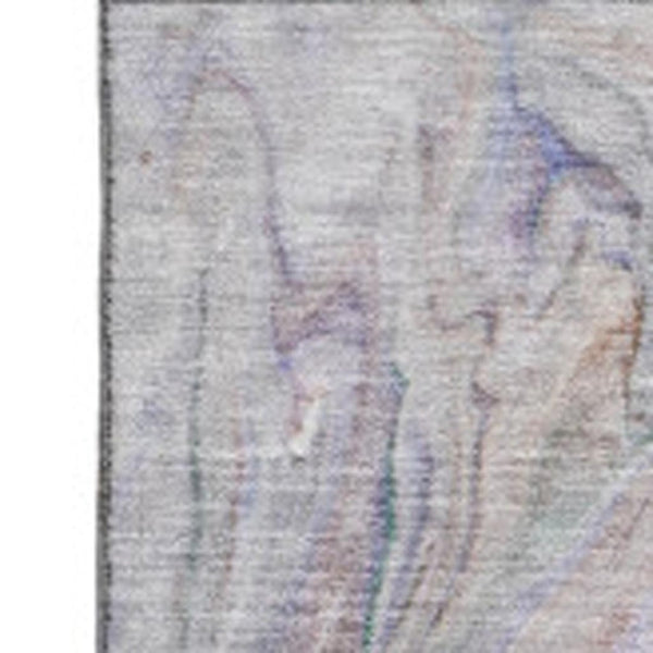 HomeRoots 5' X 8' Abstract Beige Blue Ivory Washable Area Rug - Durable, UV-Protected, Stain-Resistant Design! 650946