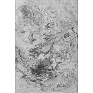 HomeRoots 10' X 14' Gray and Ivory Abstract Area Rug - Washable, UV Protected, Durable for Modern Living Spaces 650956