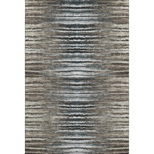 HomeRoots 5' X 8' Stylish Washable Area Rug with UV Protection - Durable Striped Design for High-Traffic Spaces 650976