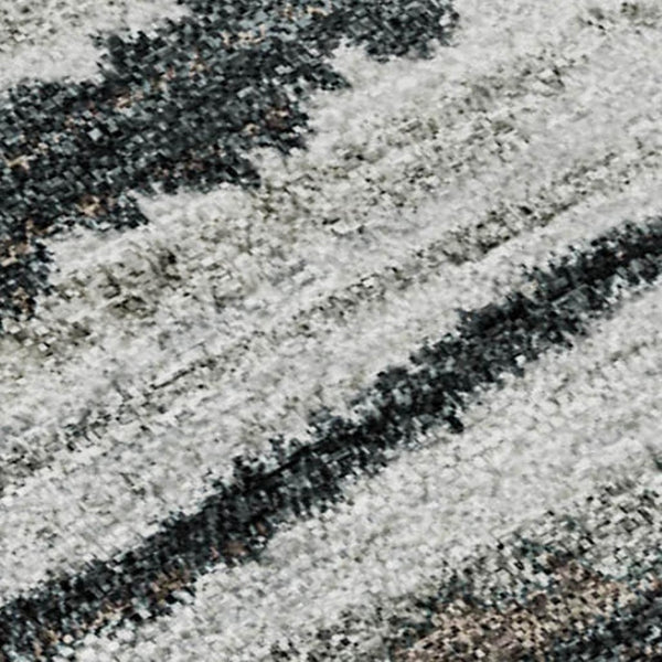 HomeRoots 8' X 10' Stylish Brown Gray Ivory Striped Washable Area Rug - UV Protection for High-Traffic Spaces 650978