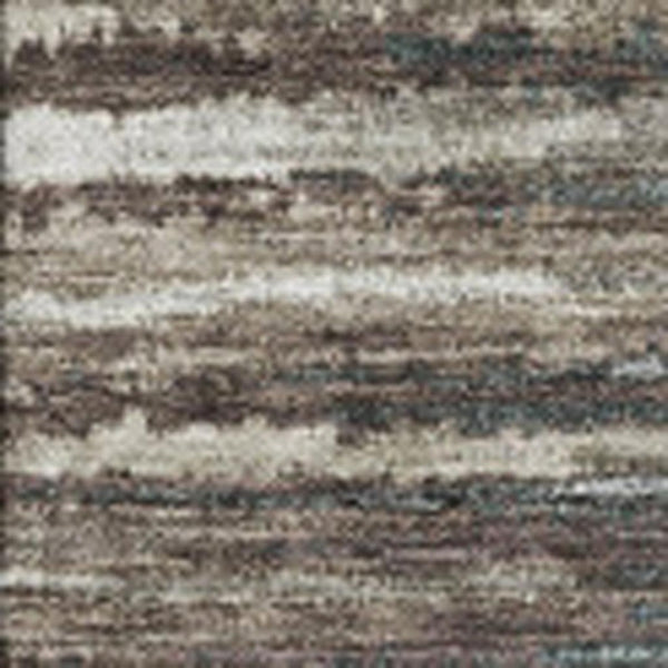 HomeRoots 9' Striped Area Rug in Brown, Gray & Ivory – Washable, UV-Protected, Stain-Resistant, Stylish Design 650979