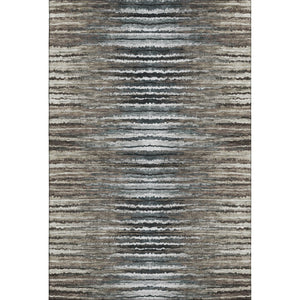 HomeRoots 9' Striped Area Rug in Brown, Gray & Ivory – Washable, UV-Protected, Stain-Resistant, Stylish Design 650979