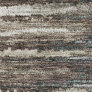 HomeRoots 10' X 14' Striped Washable Area Rug in Brown, Gray & Ivory - Durable, Stain-Resistant, UV Protected! 650980