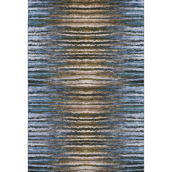 HomeRoots 10' X 14' Stylish Striped Washable Area Rug – Durable, UV-Protected, Ideal for Homes with Kids & Pets 650986