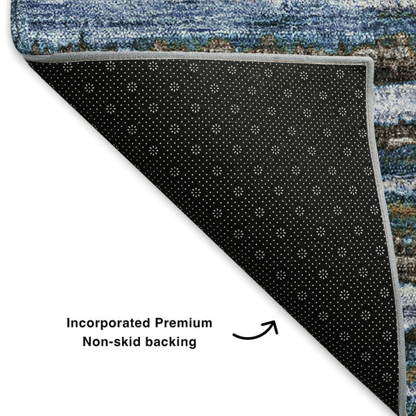 HomeRoots 10' X 14' Stylish Striped Washable Area Rug – Durable, UV-Protected, Ideal for Homes with Kids & Pets 650986