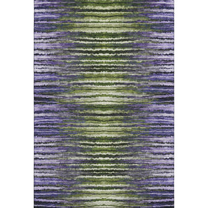 HomeRoots 8' X 10' Stylish Purple Green Ivory Striped Washable Area Rug – Durable, UV-Protected & Easy Care! 650990