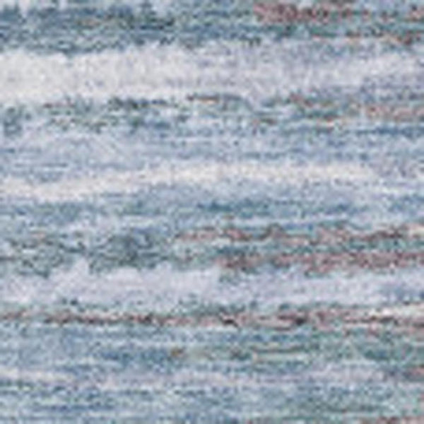 HomeRoots 10' Sky Blue Coffee & Ivory Striped Washable Area Rug - UV Protected, Stain-Resistant, Durable Design 650998