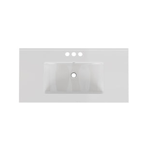 English Elm 36-inch Ceramic Drop-in Bathroom Sink for Vanities with Glazed Minimalist Profile W3151P360959