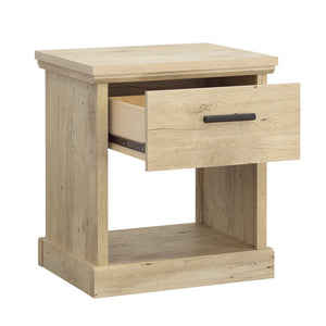 English Elm Night Stand - Compact Brown Storage Solution With Modern Minimalist Design For Small Spaces B356P402758