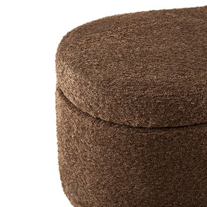 English Elm Boucle Flip Top Storage Bench with Elm Legs – 400 lb Capacity, Plush Polyester Upholstery, 48" Wide Chocolate 48.5 L x 17 W x 15 H B035P262674