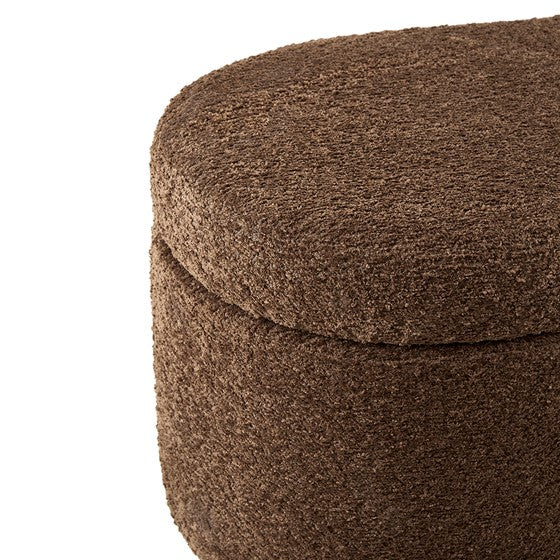 English Elm Boucle Flip Top Storage Bench with Elm Legs – 400 lb Capacity, Plush Polyester Upholstery, 48" Wide Chocolate 48.5 L x 17 W x 15 H B035P262674