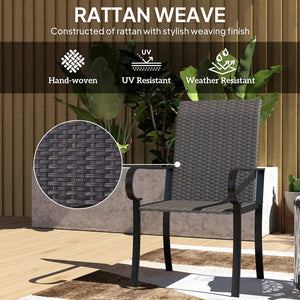 English Elm Outsunny 4 Piece Highback Pe Rattan Patio Armchairs All Weather Deep Seat Set W2225P485565