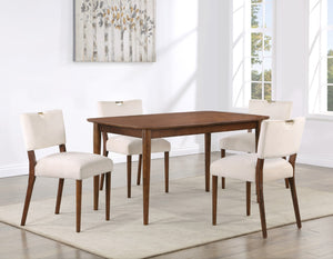 Comfort Pointe Bonito Walnut Finish Leg Dining Table Walnut Solid and engineered wood, birch veneers